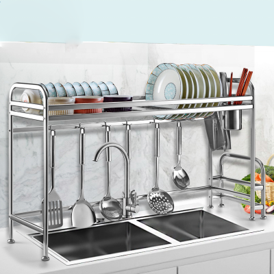 Household Kitchen Stainless Steel Metal Storage Bowl Utensil Wall Plate Tray Rack Drain Dish Drying Rack